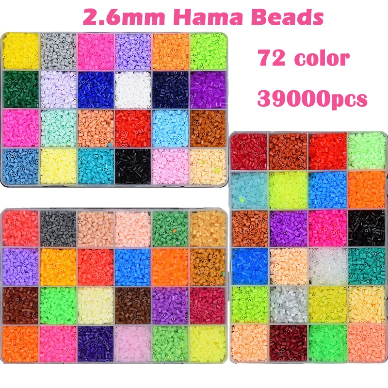 

72 Color Perler Beads 39000pcs box set of 2.6mm Hama Beads for Children Educational jigsaw puzzle DIY Toys Fuse Beads Pegboard