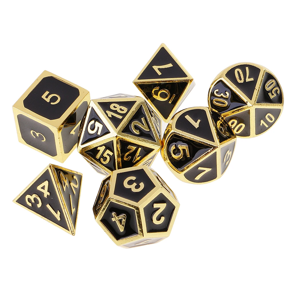 Цинковый сплав 7 кубиков набор D4-D20 для D& D ролевых игр Подземелья и Драконы DND карточка MTG игры для кемпинга путешествия кости подарок