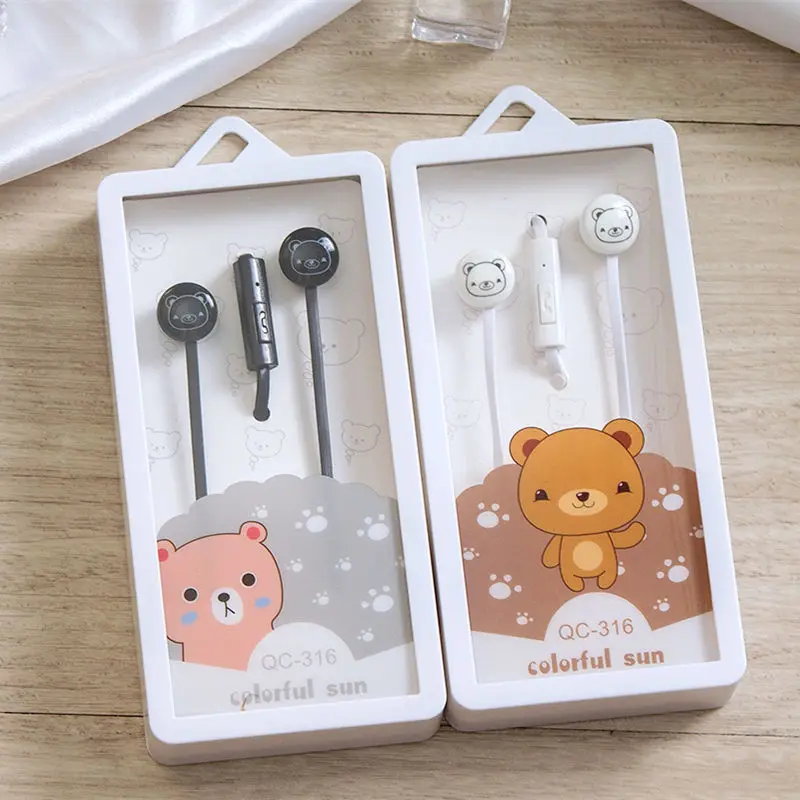 CHICLITS Симпатичные Мультяшные наушники вкладыши с кроликом медведем 3 5 мм стерео