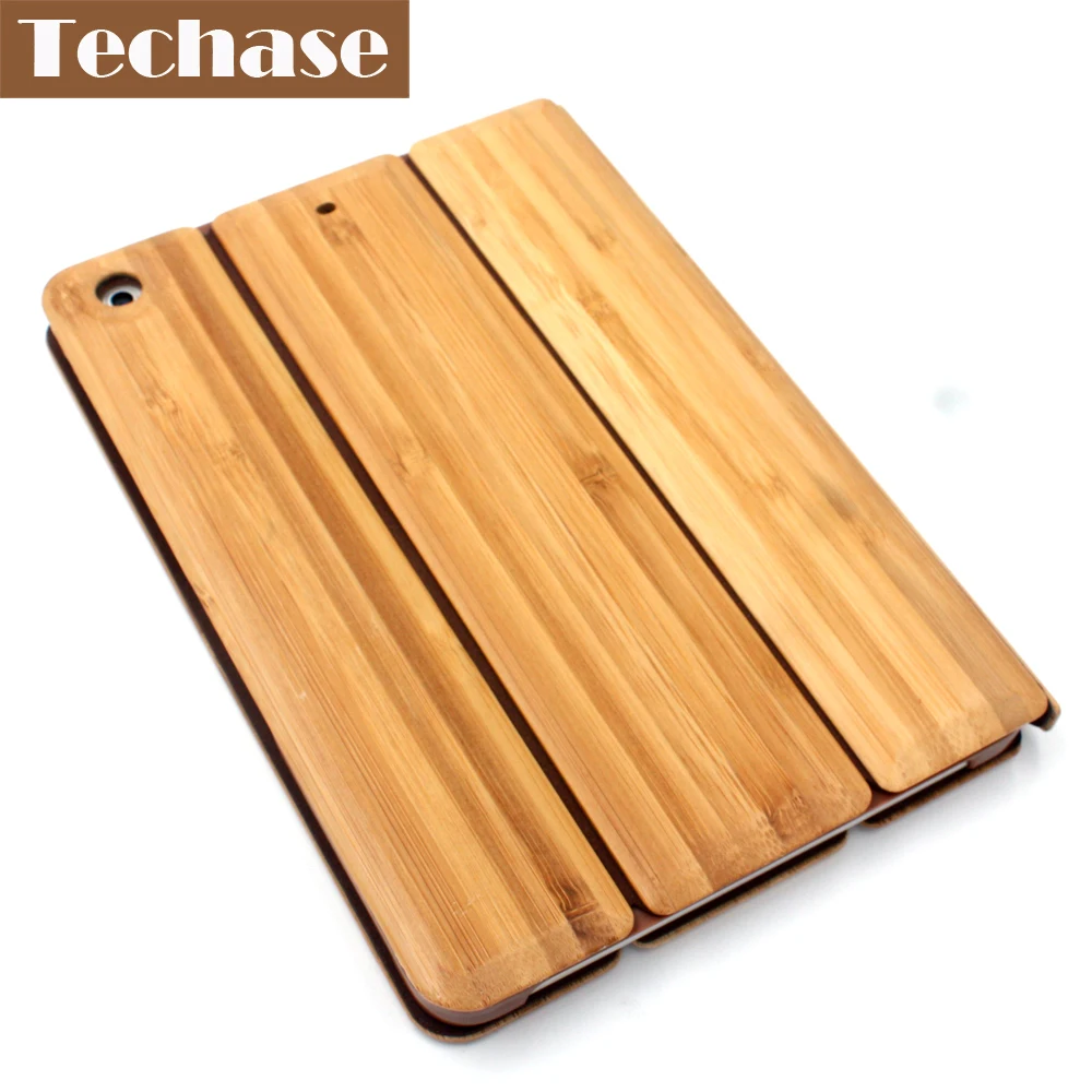 Techase Планшеты чехол для iPad 2 3 4 Case Bamboo Защитная крышка для iPad Mini 1 2 3 складные авто держатели для планшета для iPad Air
