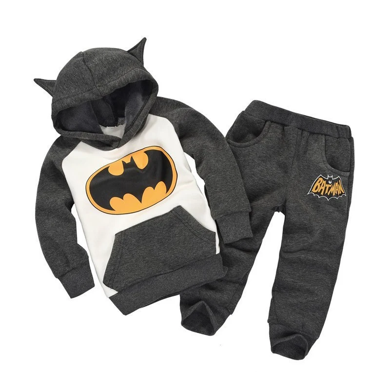 2018 зимние детские костюмы толстовки с Бэтменом + штаны детский спортивный костюм