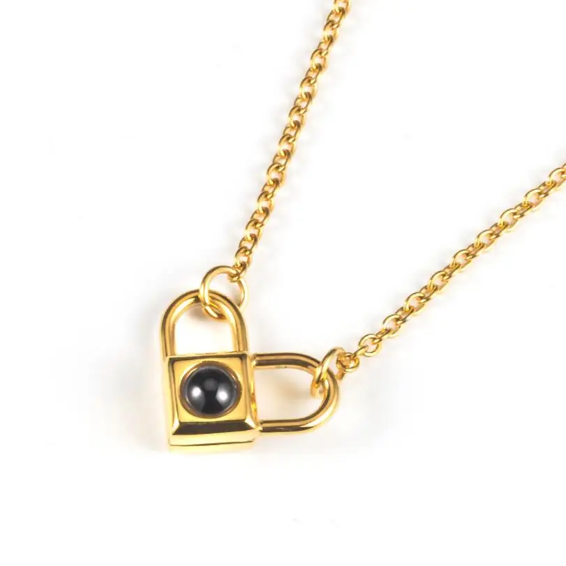 100 Language &quotI Love U&quot Beauty Charm Heart Pendant Necklace Women Rose Gold Stainless Steel Choker Engraved Jewelry | Украшения и
