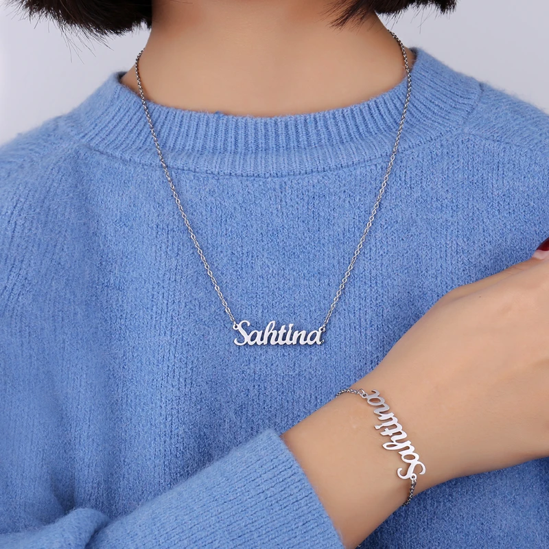 Индивидуальный именной браслет золотого цвета на заказ выгравированный почерк