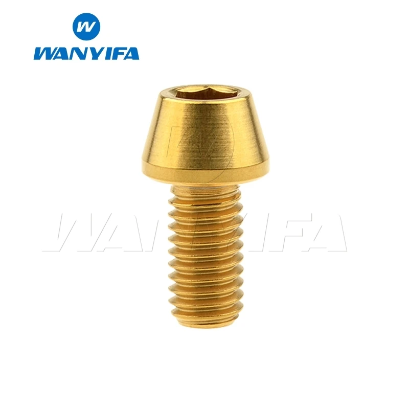 M8x15 Gold Wanyifa M8x15 20 25 30 35, 40 45 50 70mm конические головки винт с титановым болтом для велосипедного тормоза велосипедный крепеж - Цвет: M8x15 Gold