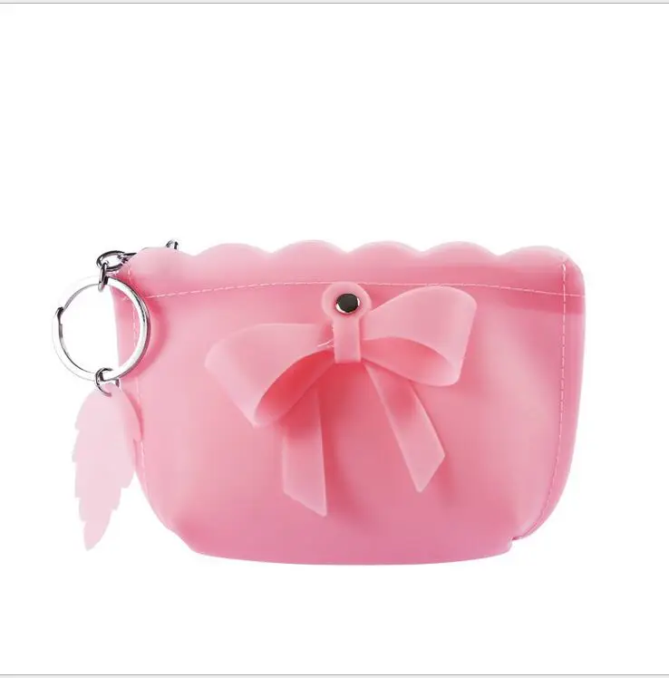 200 шт/партия милый Малый силиконовый мини кошелек для монет сумка женщин бантик