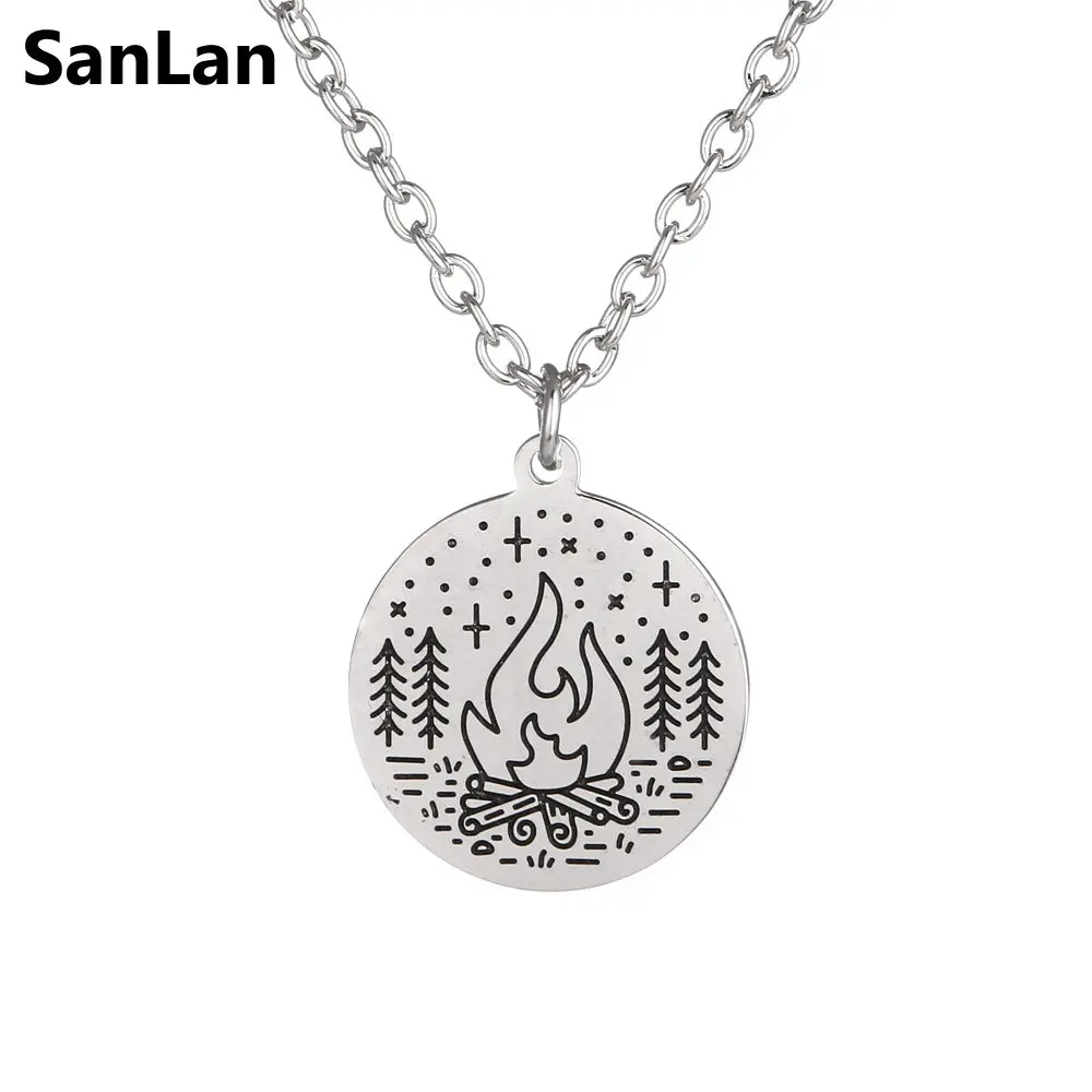 SanLan 1 шт ожерелье CAMPFIRE Camper Camp Fire Charm под звездами туристический шатер подарок для