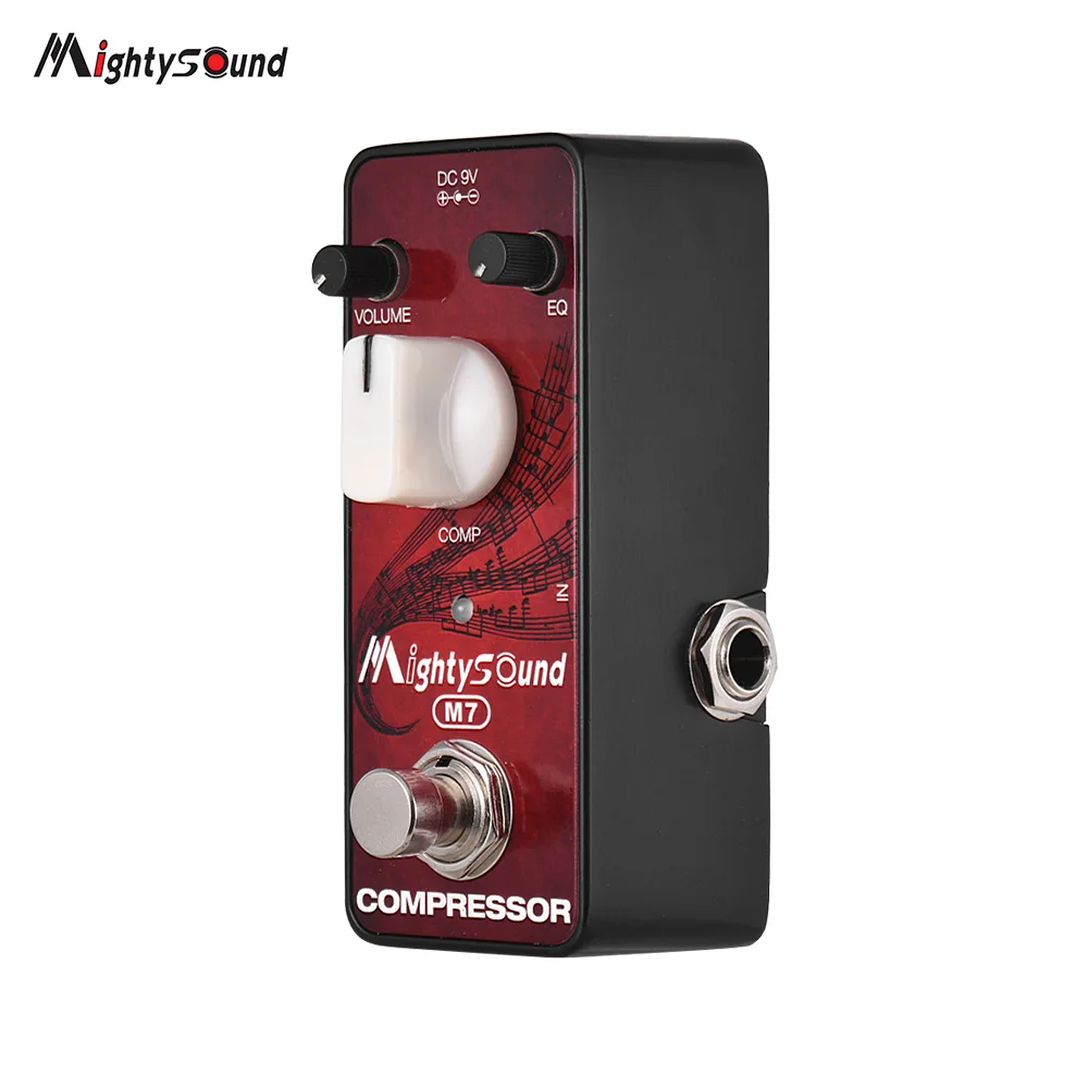 

Компрессорная педаль для гитарных эффектов Mighty Sound M7, полностью металлический корпус, истинное отключение