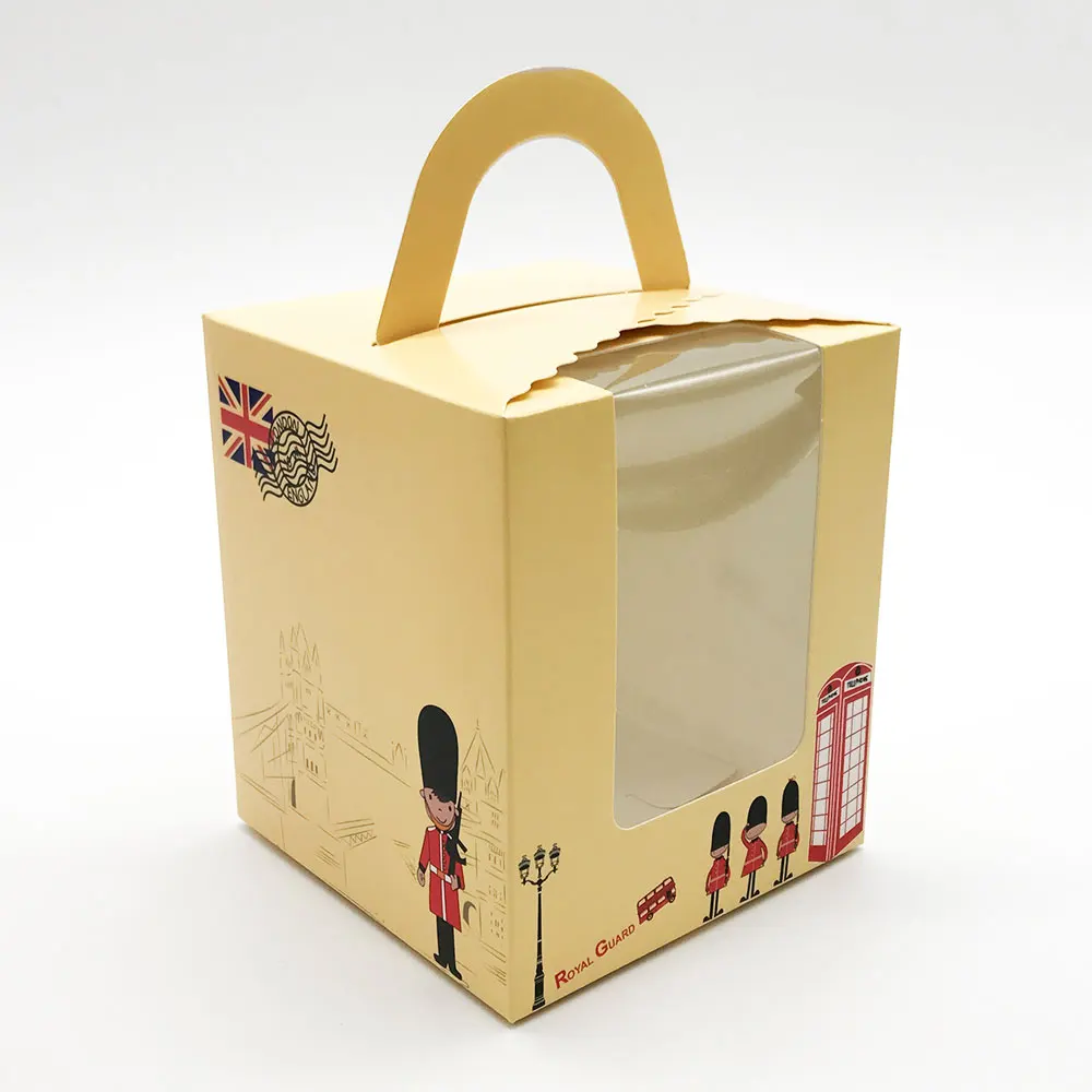 Yellow candy box 20 шт Цирк Красный солдат коробка для конфет с окном для Свадьбы Дети День рождения принадлежности конфеты упаковка для печенья, торта с держателем - Цвет: Yellow candy box