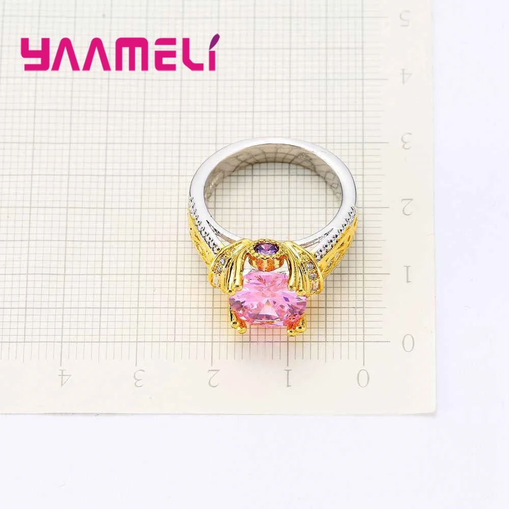 Charm Romantic Pink Lowet Price 925 Sterling Silver Finger Rings For Women Girls Present Modern Cubic Zircon Jewelry | Украшения и