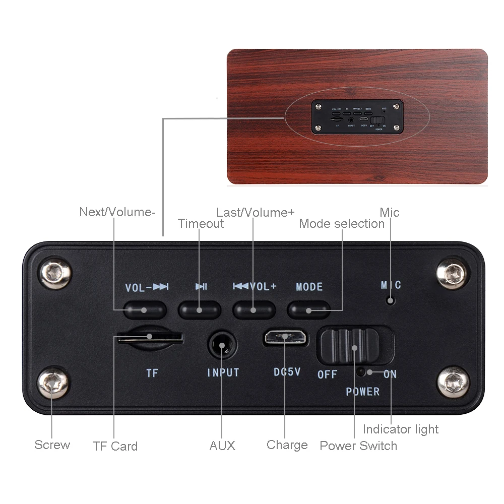 Hifi динамик деревянный беспроводной Bluetooth 4 2 Портативные Компьютерные колонки 3D