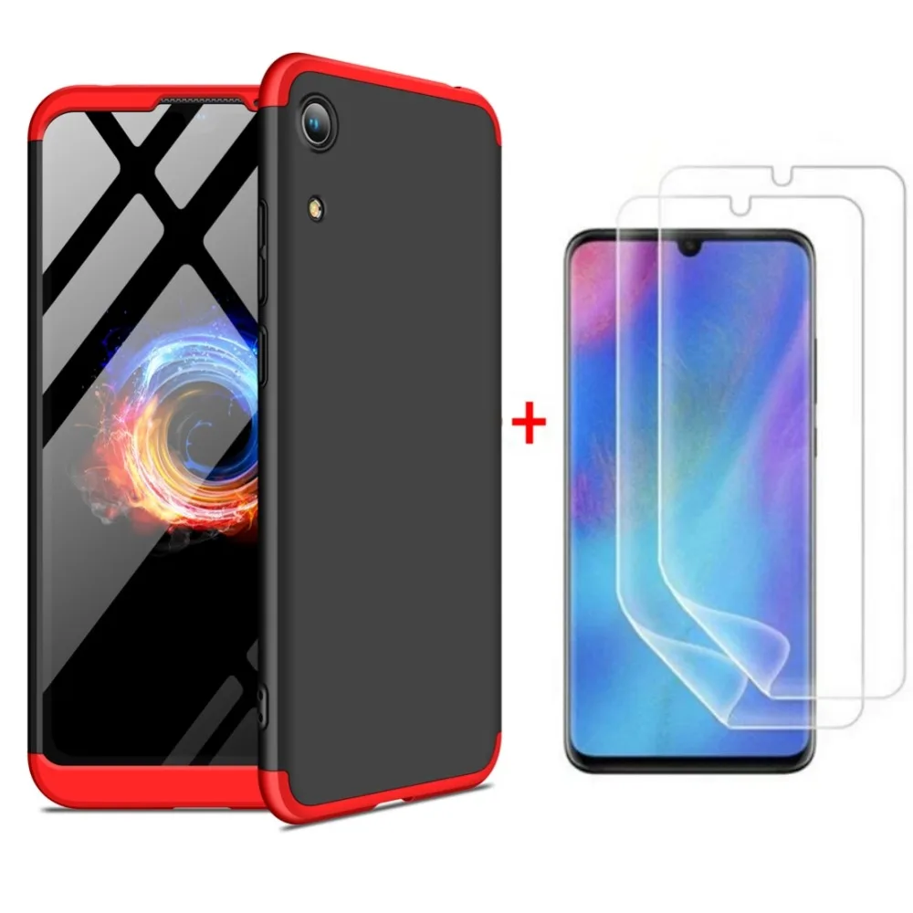 Чехол для Huawei Y6 Pro 2019 чехол 3 в 1 матовый ударопрочный 360 полная защита Тонкий Honor 8A
