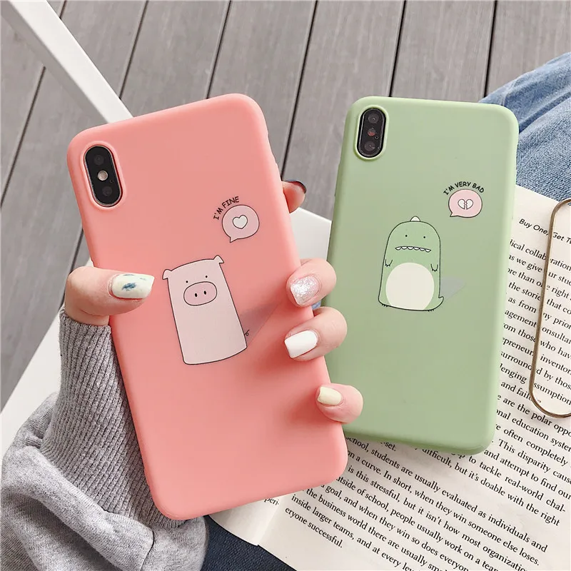 IToncs милый динозавр Копилка Телефон чехол для iPhone 6 7 8 Plus силиконовый XS MAX XR X S