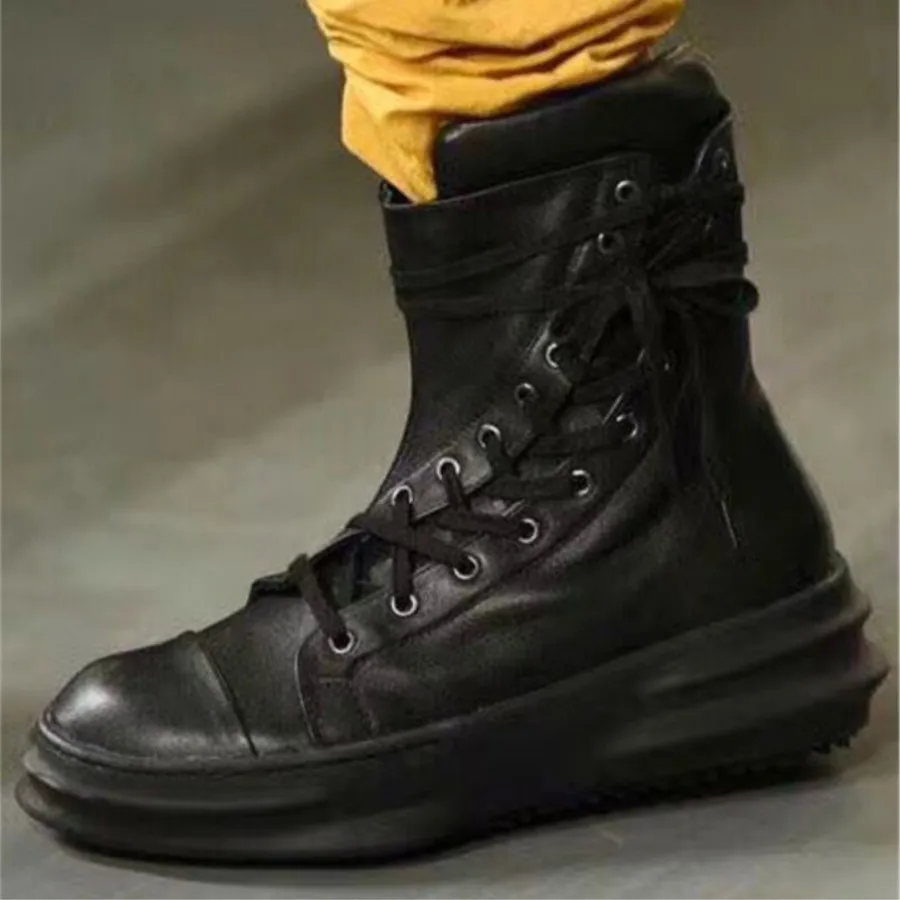 Новинка 2017 года зимние высокие сапоги из воловьей кожи с высоким берцем на