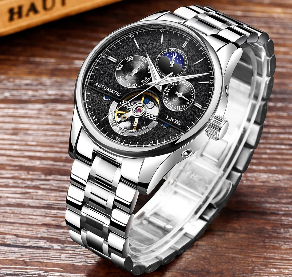 Relojes LIGE Мужские автоматические механические Спортивные часы мужские роскошные Брендовые повседневные часы мужские наручные часы армейские часы relogio masculino