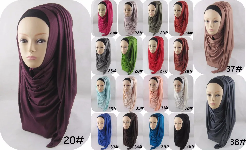 Одежда высшего качества Мода хлопок Джерси нескольких Цвет 180*80 см длинный шарф