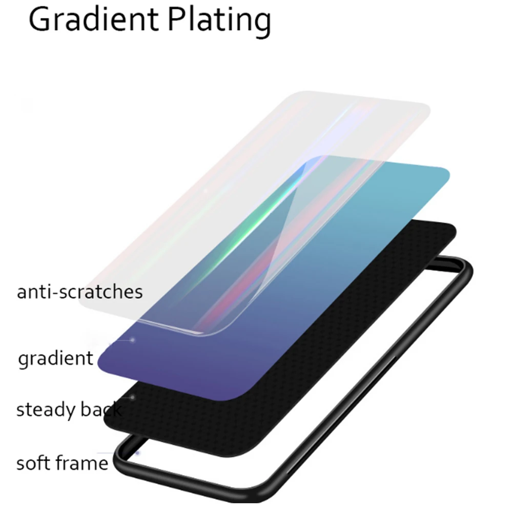 Gradient Aurora Glass Case For Huawei P30 Pro Laser Colorful Shockproof Tempered Cover Back Shell Coque |