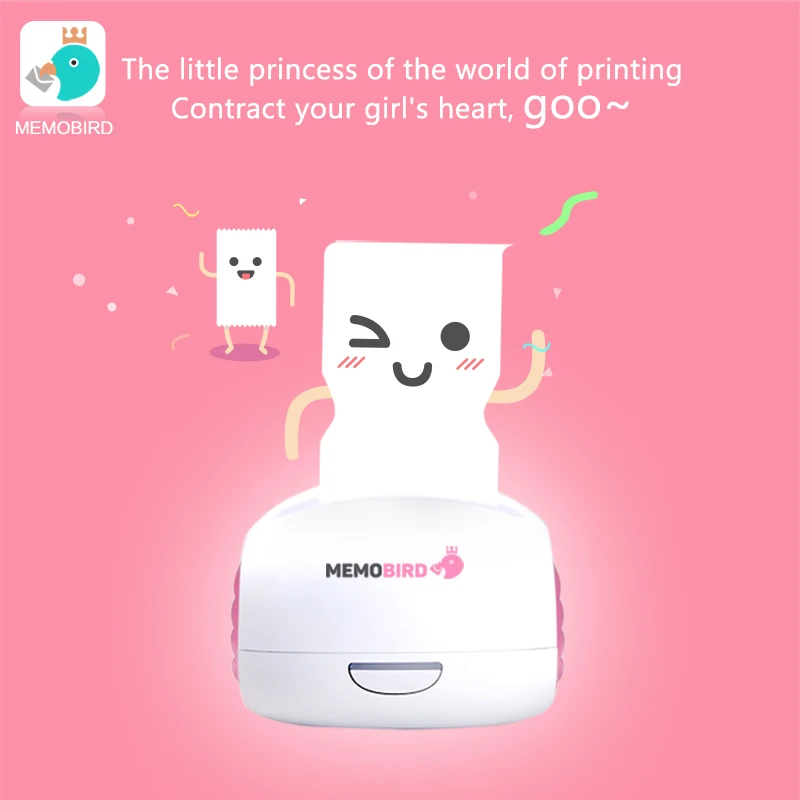 MEMOBIRD Розовый принтера Wi-Fi Портативный Bluetooth печати штрих-кодов Беспроводной