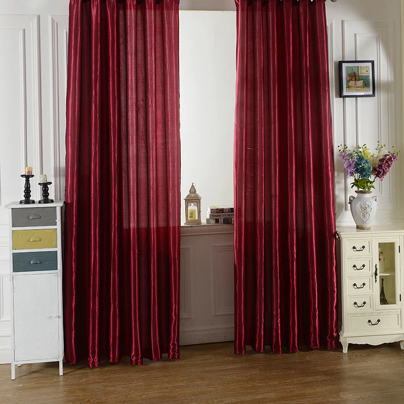 no3 Hot Sale 100 x 200cm Rod Pocket Top Solid Color Satin Curtain Panel Window Curtains40 - Цвет: no3