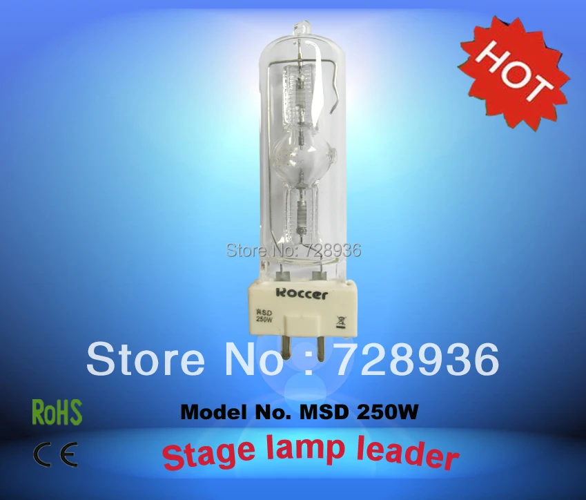 ROCCER MSD250W GY9.5 металлогалогенные лампы 250 Вт stage light 250 Лампа msd 6000 К MSD 250