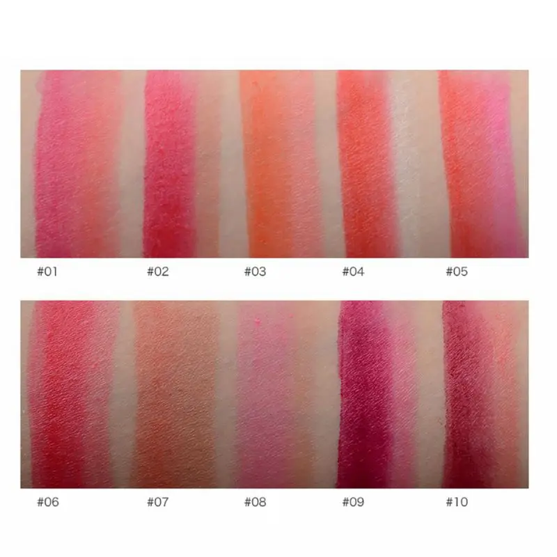 2018 10 Color Gloss Korea Makeup Lips Cosmetic Face Make Up Waterproof Double Gradient Lipstick |