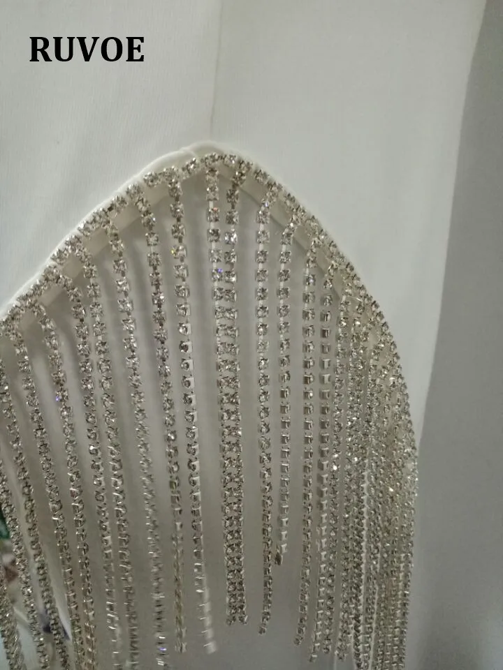 Новые Элегантные белые Bling облегающее платье вечерние платья без рукавов с открытыми плечами облегающее ночное Клубное платье знаменитости вечерние платье SDE-21