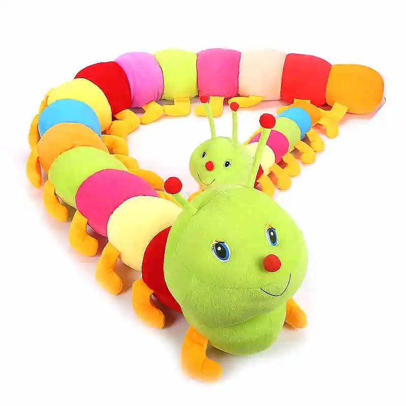 

One Piece Colorful Caterpillar Doll Soft PP Cotton Stuffed Plush Toy Sleeping Pillow Caterpillars Toys Kid Birthday Gift 2 Size