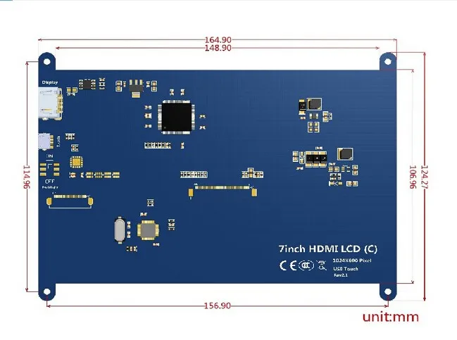 7 дюймов Raspberry pi сенсорный экран 800*480 7 дюймов емкостный сенсорный экран ЖК-дисплей, интерфейс HDMI поддерживает различные системы для arduino