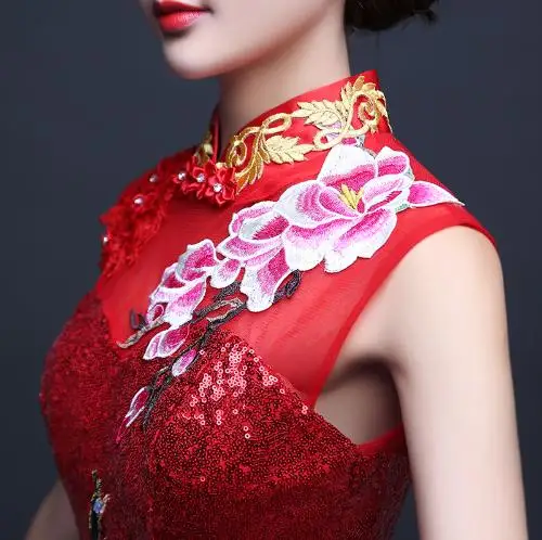 2018 summer women's tang suit casual formal dress sex evening the dishui sleeveless long qipao cheongsam | Женская одежда