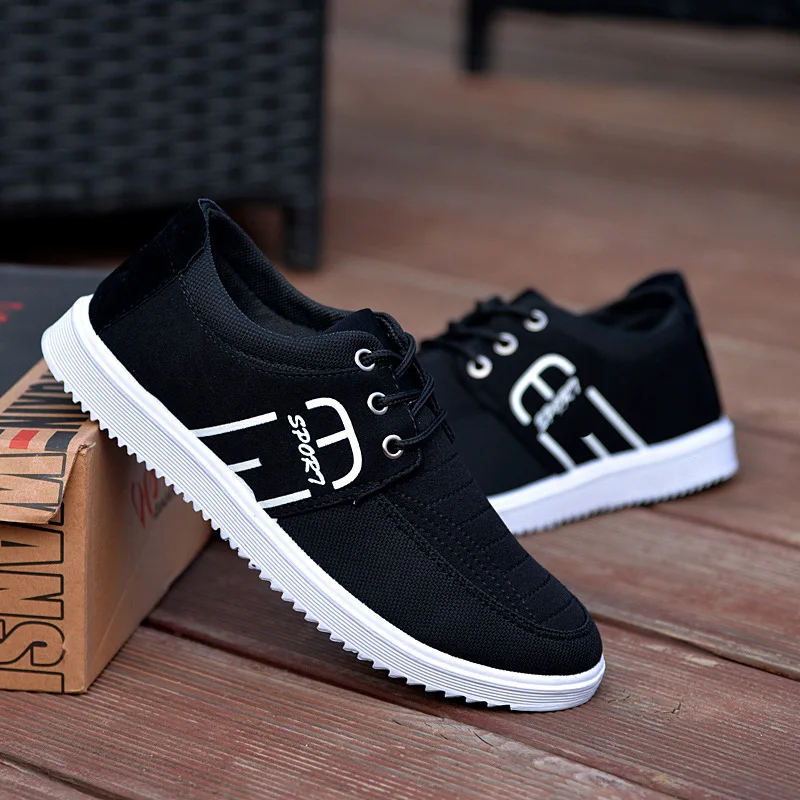 2018 spring and summer new men's breathable casual shoes non-slip canvas running Korean version of the wild sports | Спорт и