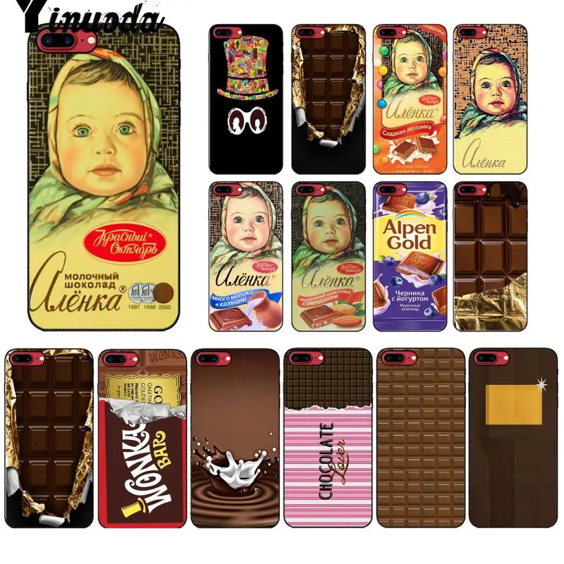 Мягкий Силиконовый ТПУ чехол для телефона Yinuoda alenka bar wonka chocolate iPhone 8 7 6 6S Plus 5 5S SE XR X XS