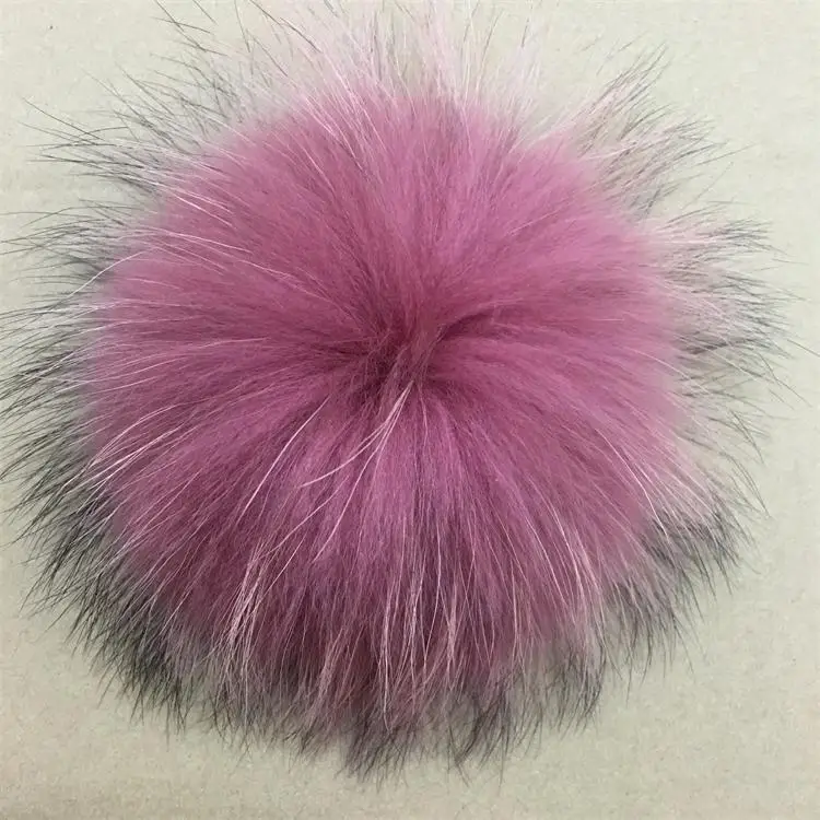 deep pink Помпоны из натурального меха 13-14 см, шарики-Помпоны из серебристого меха лисы и енота, помпон из натурального меха, шляпа и сумка, аксессуары для обуви - Цвет: deep pink
