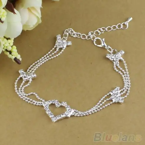 Очаровательные посеребренные ножные браслеты с бусинами для женщин браслет на