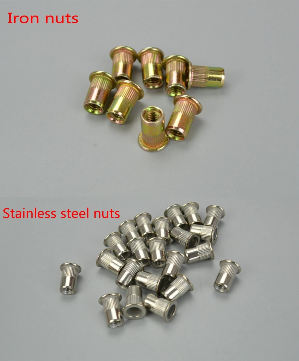 30Pcs Zinc Plated Carbon Steel Knurled Nuts Rivet Nut Flat Head Threaded Insert Nutsert Cap | Обустройство дома