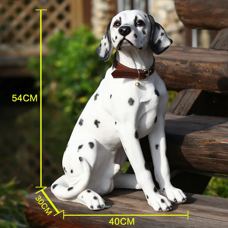 

21" Cute Puppy Statue Simulation DALMATIAN GK Home Decor Birthday Gift Action Figure Collectible Model Toy BOX 54CM B423