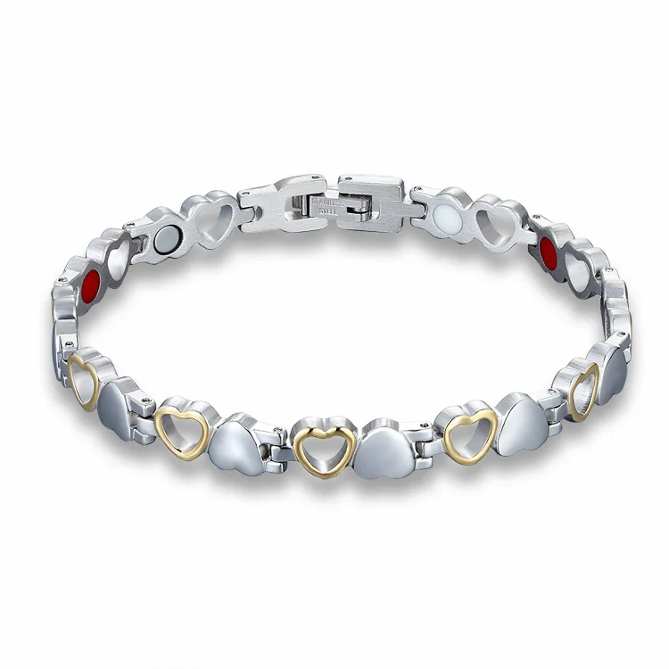 Сердце Форма здоровья магнитный браслет для женщин 316L из нержавеющей стали