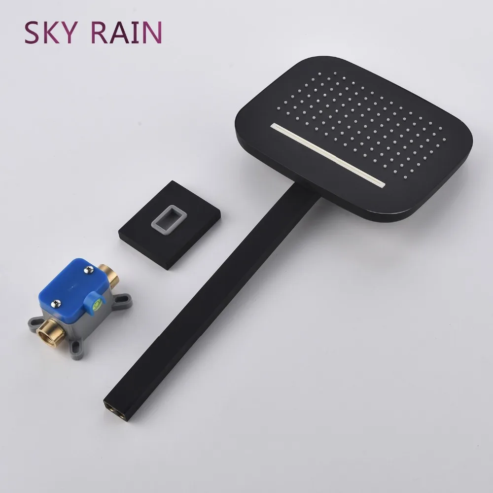 Матовые черные смесители для душа SKY RAIN настенный набор Душевая система