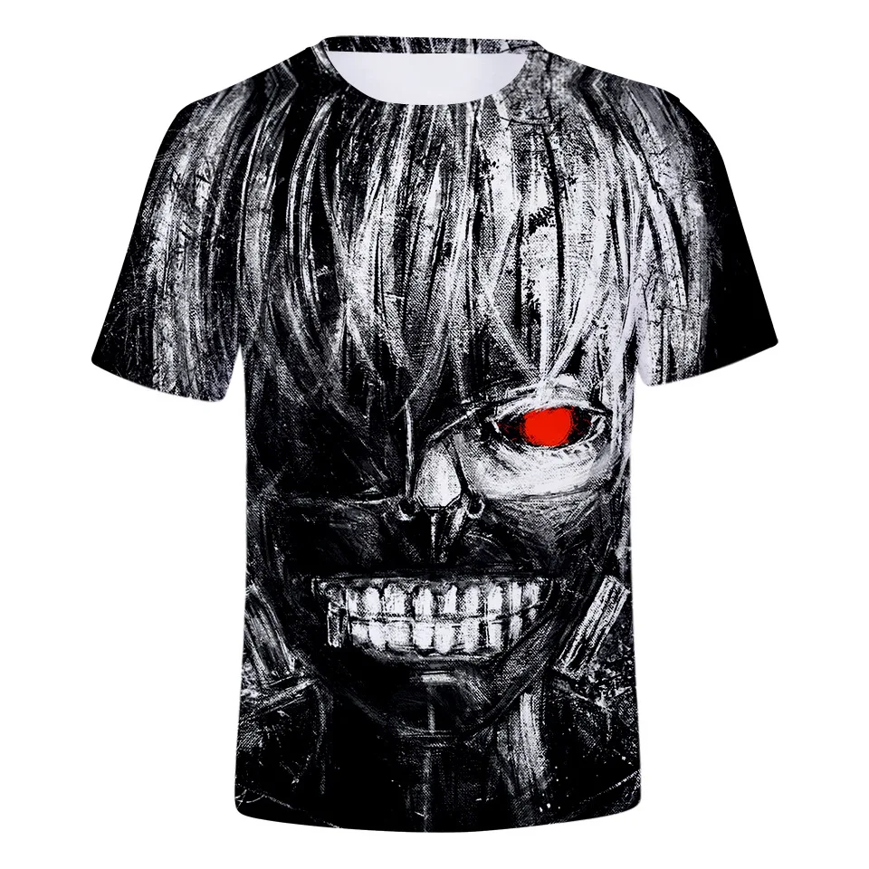 Tokyo Ghoul/популярный летний топ с 3D принтом аниме Кен канеки Харадзюку брендовые