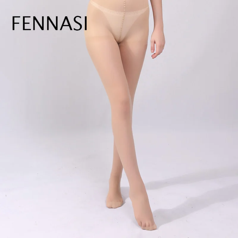 Весенние женские прозрачные колготки FENNASI с ножницами тонкие высокой талией