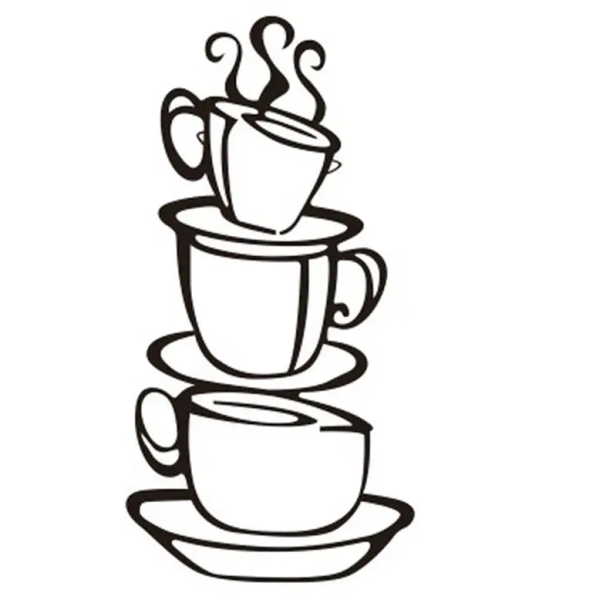 Стикер стены s домашний Декор Съемный DIY декор кухни Кофейня чашка наклейки