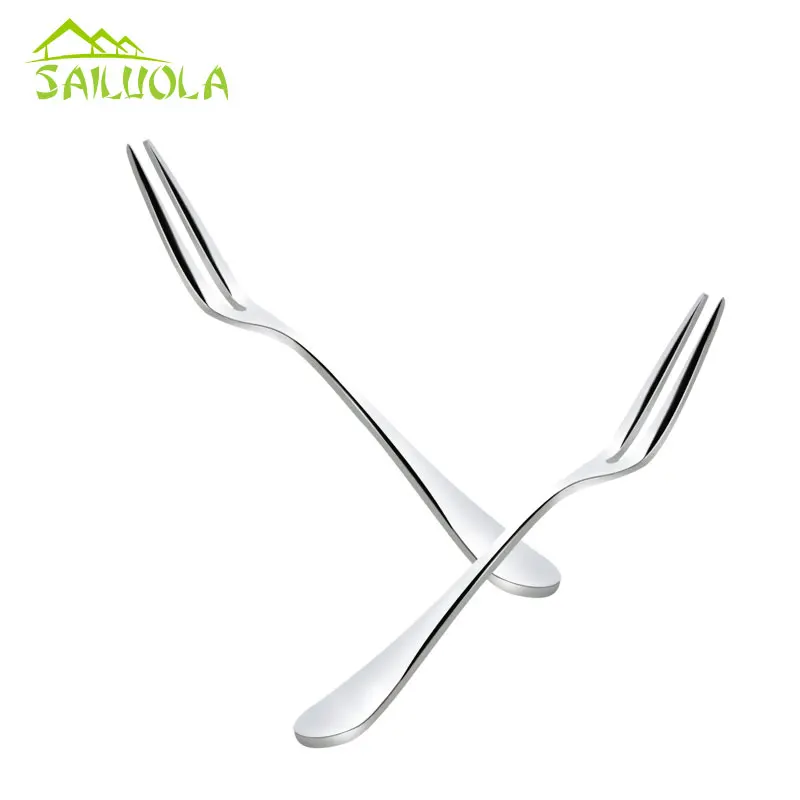 2 шт./лот из нержавеющей стали маленькая вилка для фруктов обеденная еда салатный