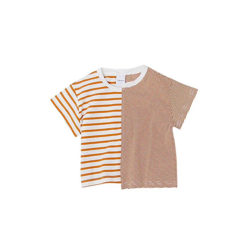 2019 летняя модная полосатая футболка в Корейском стиле пэчворк хлопковые