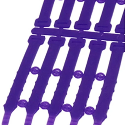 Purple 50 шт. кольцо для ног для домашних животных, куриный перепелиный голубь, 5 цветов, кольцо для ног для домашних птиц, мягкое качественное ПВХ - Цвет: Purple