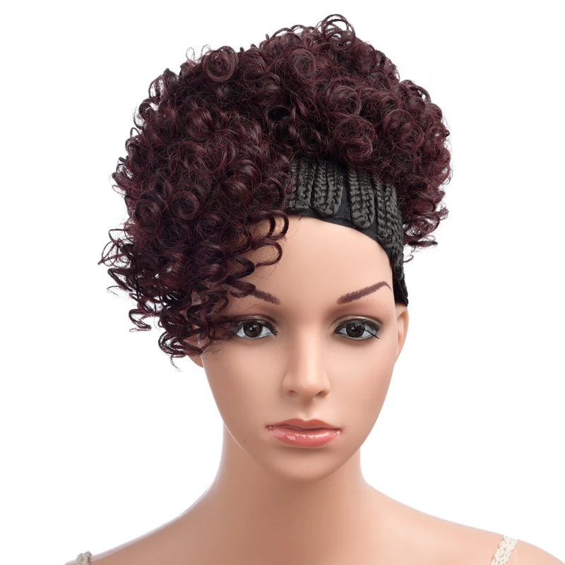 DinDong короткий афро кудрявый Updos парик синтетический зажим в основы конский хвост наращивание волос хвост накладные волосы конский хвост с челкой