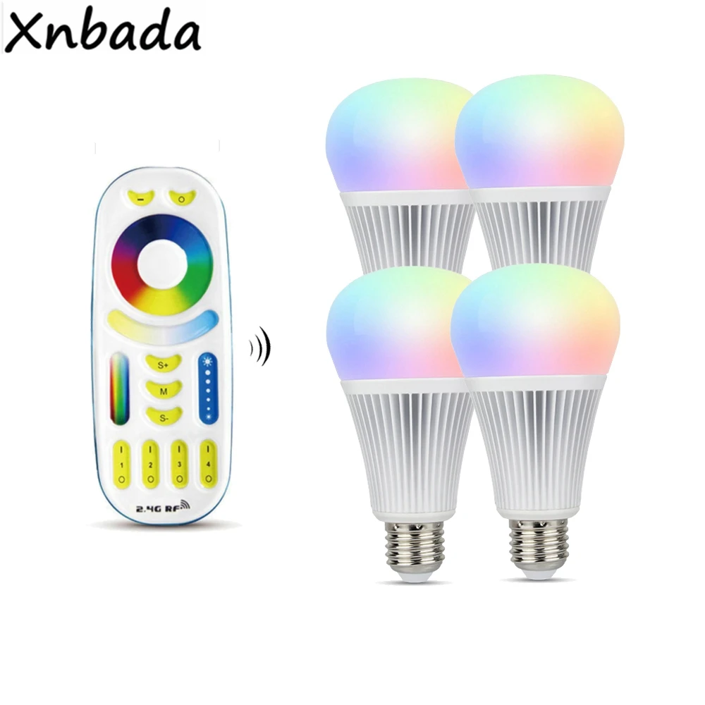 MiBoxer(Milight) 2 4 г 9 Вт E27 Светодиодная лампа RGB + CCT AC85 265V 4G беспроводной RF в 1 RGBWW