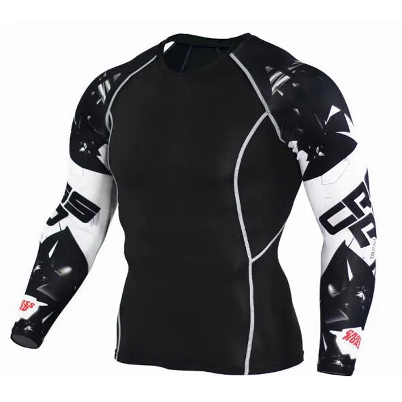 S-4XL мужские компрессионные футболки больших размеров Мужская футболка для бега с