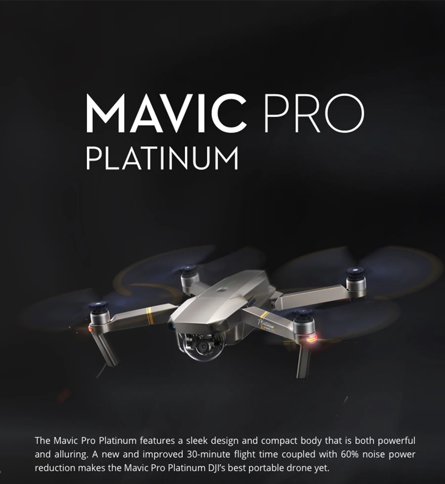 DJI Mavic Pro Platinum Fly More Combo/dji mavic pro platinum Квадрокоптер 4K HD видео запись Дрон 7 км пульт дистанционного управления 30 минут