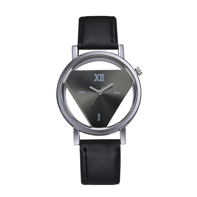 Женские часы оригинальные с вырезами модные кварцевые наручные женские кожаным