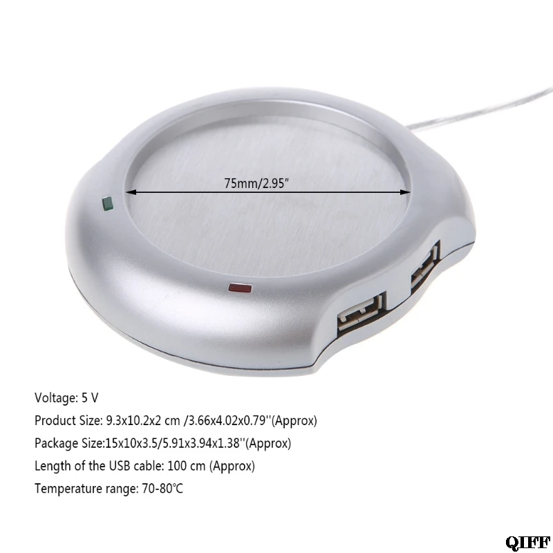 Прямая поставка и USB чай кофе чашка кружка подогреватель с 4 портами usb-хаб ПК ноутбук APR28