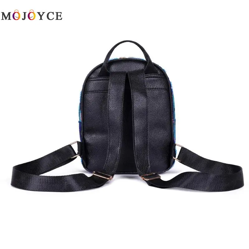 Sequins PU Leather MIni Backpack Women Fashion Glitter Knapsack PU Leather Backpack sac a dos