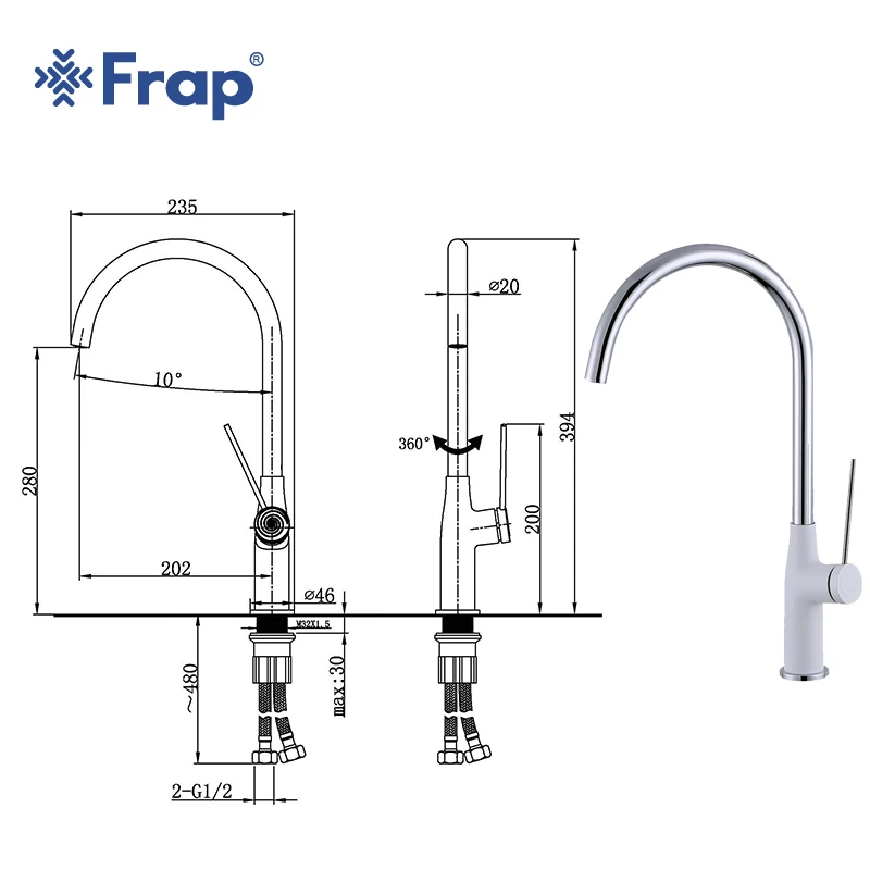 Frap Новое поступление Смеситель для горячей и холодной воды современный латунный